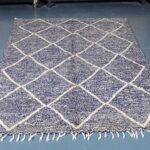 Black Beni Ourain rug 7.80 ft x 4.79 ft