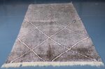 Black Geometric Beni ourain rug 8.36 ft x 4.82 ft - Image 3