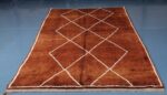 Brown Beni Ourain rug 7.74 ft x 4.98 ft