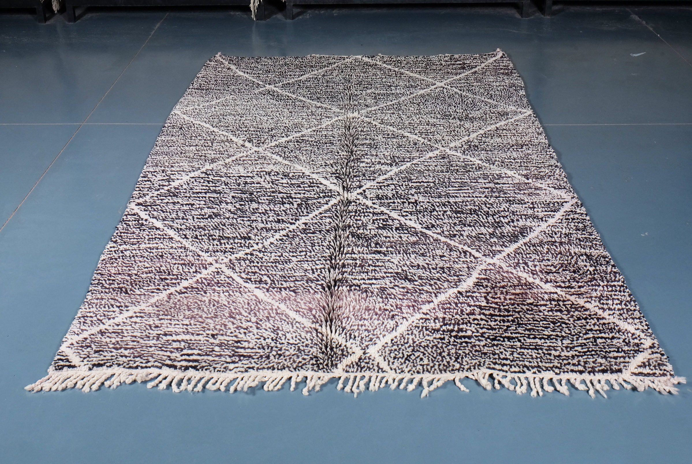 il_fullxfull.2857876247_6i1r-1.jpg Black Beni ourain rug 7.97 ft x 5.38 ft - Image 1