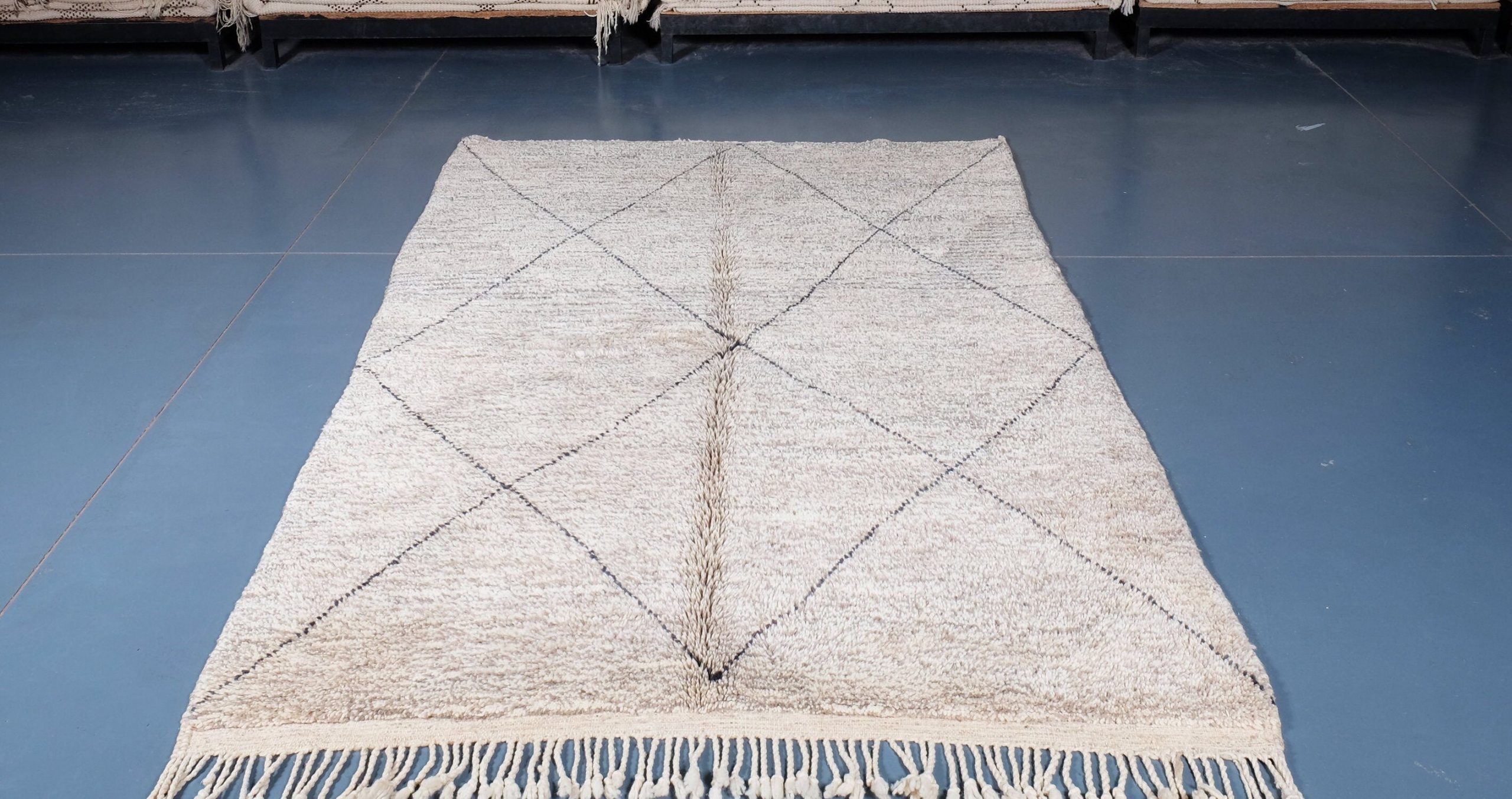 il_fullxfull.2857964111_hs96-scaled-2.jpg Beni ourain rug 7.54 ft x 5.08 ft , Beniourain white Rug, Wool Moroccan rug, Handmade Berber Rug, Abstract Berber Rug from Morocco - Image 1