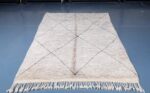 Beni ourain rug 7.54 ft x 5.08 ft  , Beniourain white Rug, Wool Moroccan rug, Handmade Berber Rug, Abstract Berber Rug from Morocco - Image 4