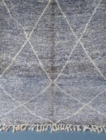 Beni Ourain rug 7.54 ft x 5.24 ft Gray Rug - Image 10