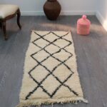Small Moroccan Beni ourain Rug 4.9 ft x 2 ft