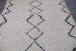 Small Moroccan Beni ourain Rug 3.6ft x 1.9 Wool Rug - Image 3