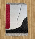 Art deco rugs | Red Custom Moroccan Rug - Image 3