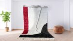 Art deco rugs | Red Custom Moroccan Rug