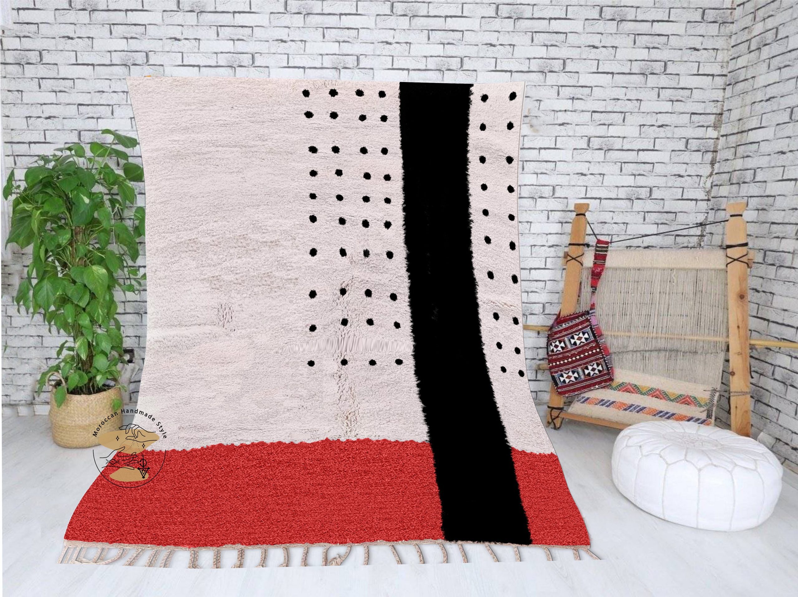 il_fullxfull.4211664856_cfoz-scaled-2.jpg Moroccan Beni ourain rug 8x10 | Red Moroccan Rug - Image 1