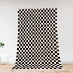 Handmade Berber rug - Checkered rug