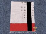 Moroccan Beni ourain rug 8x10  | Red Moroccan Rug - Image 6